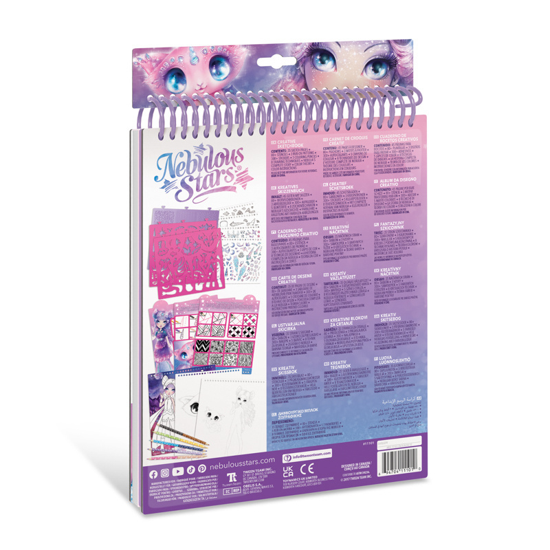 Nebulous Stars Szkicownik – zestaw kreatywny dla dzieci z kredkami, szablonami i naklejkami 7+ Nebulia rozm. M, OUTLET
