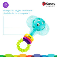 Sassy Grzechotka sztanga – sensoryczna pierwsza zabawka 0m+