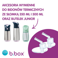 Ustniki zapasowe do bidonów termicznych ze słomką 350 i 500 ml i butelek Junior ze słomką, 2 szt., b.box