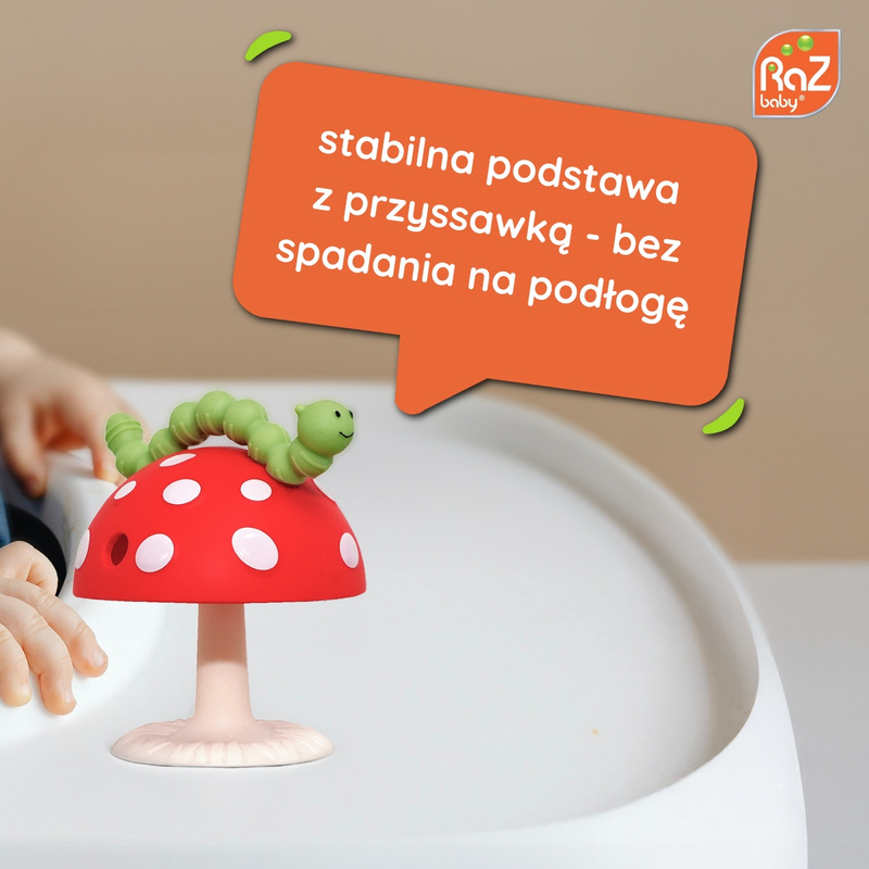 RaZbaby Gryzak z przyssawką Chompy, różowy, 3m+