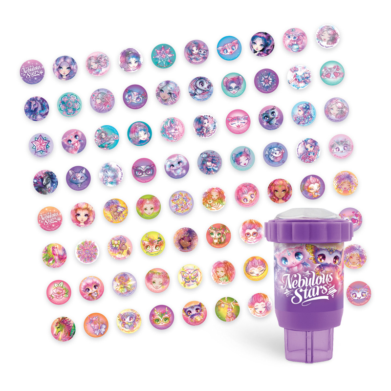 Nebulous Stars Stempel z Naklejkami - Sticker Stamper  220 naklejek Fioletowy 6+ 