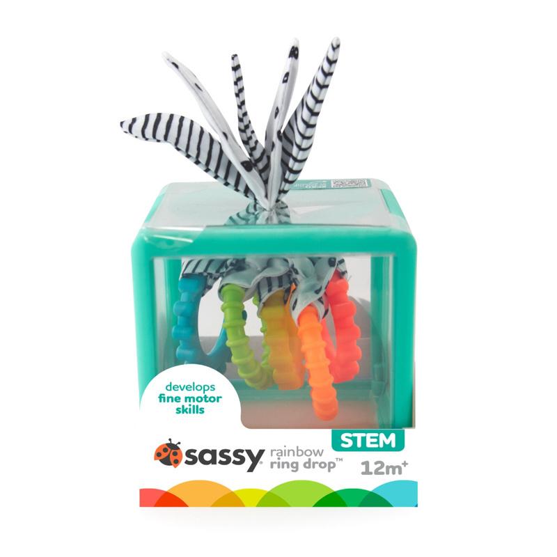 Sassy Kostka sensoryczna Montessori – manipulacyjna zabawka dla dzieci, OUTLET