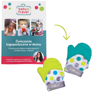 Rękawiczka-gryzaczek Glüv, bblüv + PORADNIK LOGOPEDYCZNY
