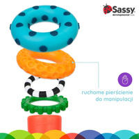 Sassy Wieża z krążków STEM – edukacyjna zabawka 6m+