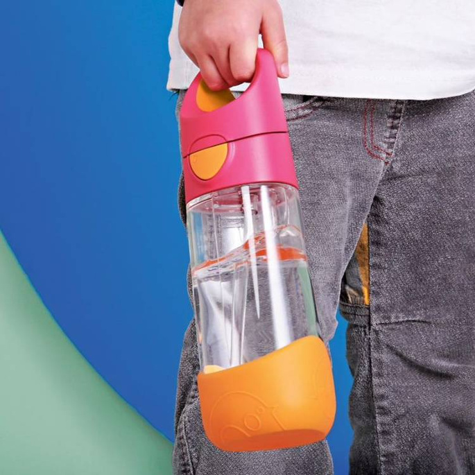 B.box Bidon dla dziecka - butelka na wodę ze słomką tritanowa 450 ml Lemon Sherbet