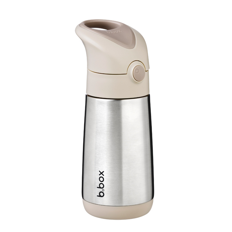 B.box butelka termiczna - bidon dla dzieci ze słomką 350 ml Latte