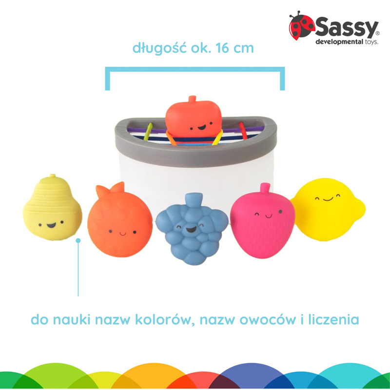 Sassy Sorter zabawka STEM – kubeczek z owocami 6m+