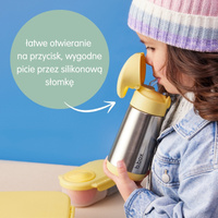B.box butelka termiczna - bidon dla dzieci ze słomką 350 ml  Lemon Twist