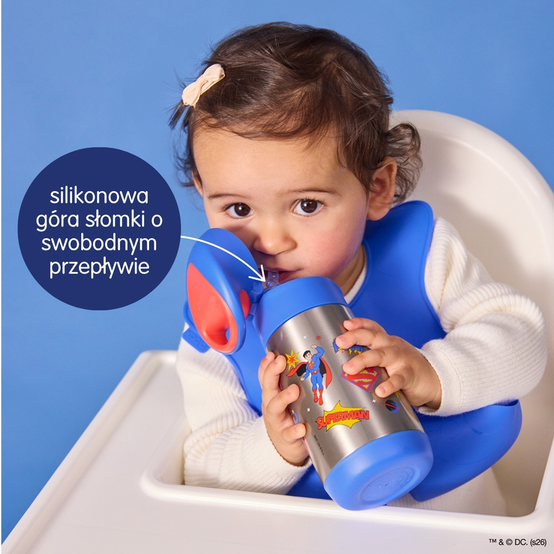 Superman by b.box butelka termiczna - bidon dla dzieci ze słomką 350 ml 