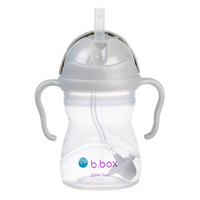 Bidon ze słomką 240 ml szary b.box + Silikonowa miseczka z przyssawką szara Everyday Baby