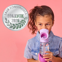 B.box Bidon dla dziecka - butelka na wodę ze słomką tritanowa 450 ml Sugar Plum