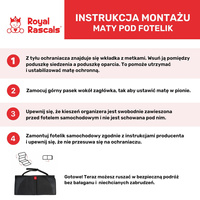 Mata samochodowa pod fotelik dziecięcy, czarna, Royal Rascals, OUTLET