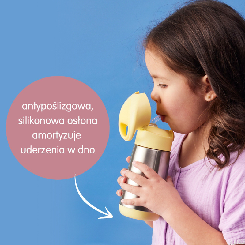 B.box butelka termiczna - bidon dla dzieci ze słomką 350 ml  Lemon Twist