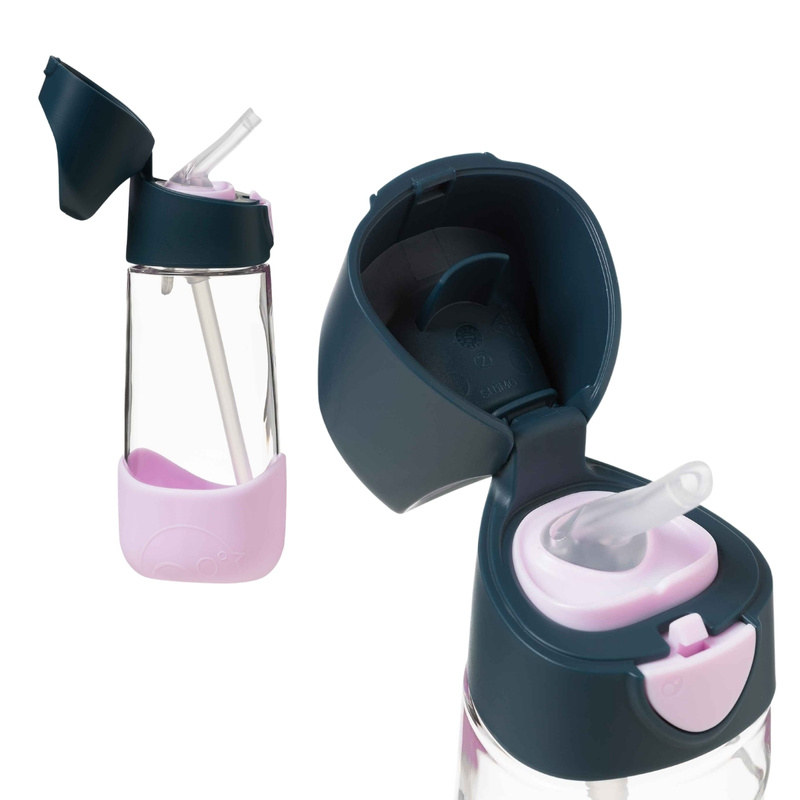 Zestaw Hydro Team butelka termiczna 690 ml Midnight + butelka na wodę ze słomką tritanowa 450 ml Indigo Rose, b.box
