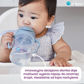 B.box bidon dla dzieci - kubek niekapek ze słomką 240 ml błękitny, OUTLET