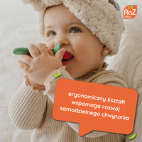 RaZbaby Szczoteczka silikonowa dla dzieci RaZberry | Gryzak i Masażer Dziąseł 2w1 Malinka, 3m+