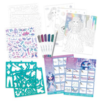 Nebulous Stars Szkicownik dla dzieci z białymi kartkami – zestaw naklejek i metalicznych pisaków 7+ Iceana rozm. M , OUTLET