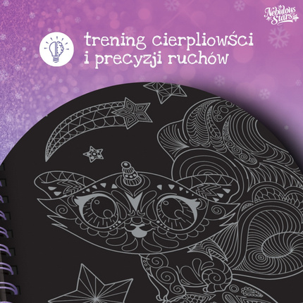 Nebulous Stars Kolorowanki dla dzieci z czarnymi kartkami i metalicznymi pisakami 7+ rozm. M Isadora, OUTLET