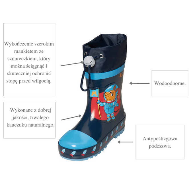 Kalosze rozm. 26/27, Mysz w kosmosie, Playshoes