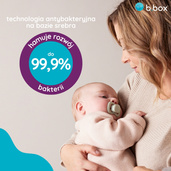 b.box Smoczek dla noworodka i niemowlaka 2 szt.– symetryczny smoczek silikonowy 0 – 6 mies. szałwia/wanilia