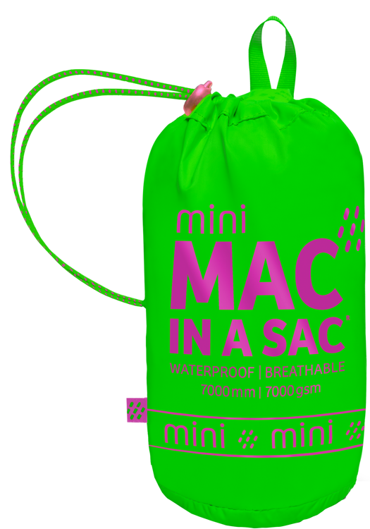 Kurtka dziecięca przeciwdeszczowa mini 5-7 lat, neon zielony, Mac in a Sac, OUTLET