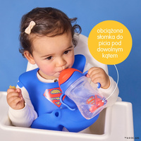 Superman by b.box bidon dla dzieci - kubek niekapek ze słomką 240 ml OUTLET