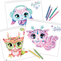 Nebulous Stars Kreatywny szkicownik z kredkami i szablonami – magiczne zwierzątka 7+