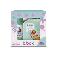 Zestaw Mini Lunchbox + Butelka tritanowa ze słomką 450 ml, Spearmint, b.box