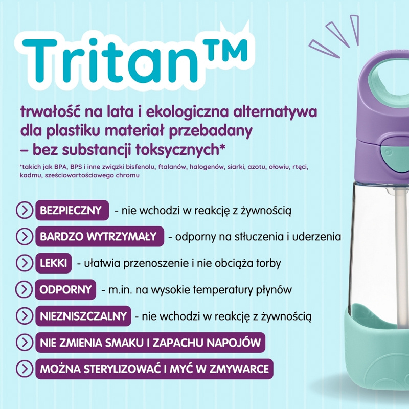 Zestaw Mini Lunchbox + Butelka tritanowa ze słomką 450 ml, Lilac Pop, b.box