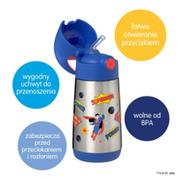 Superman by b.box butelka termiczna - bidon dla dzieci ze słomką 350 ml 