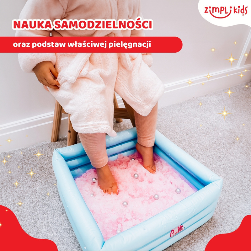 Zimpli Kids Domowe spa dla stóp zestaw do paznokci z przybornikiem dmuchaną miską i galaretką do kąpieli Gelli Spa 5+, OUTLET