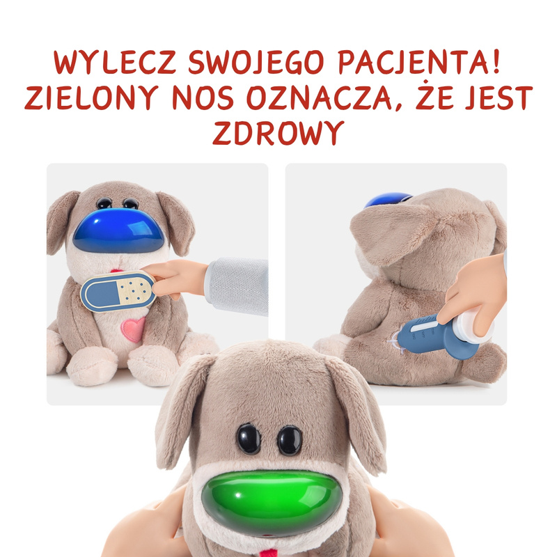 Topbright Pluszowa zabawka interaktywna Dr. Dog | Zestaw edukacyjny małego weterynarza 36m+