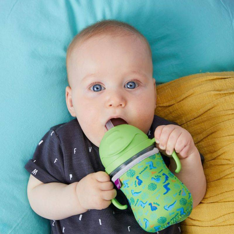 B.box bidon dla dzieci - kubek niekapek ze słomką 240 ml pomarańczowy