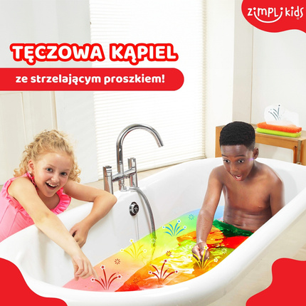 Zimpli Kids Strzelający proszek do kąpieli  Crackle Baff Colours 6 użyć 6 kolorów 3+