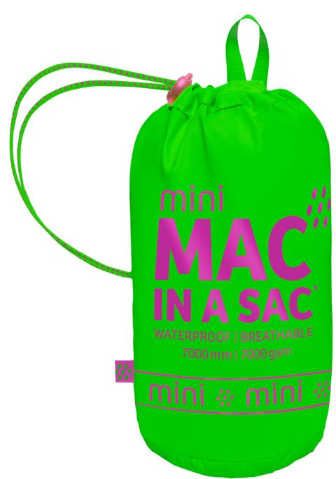 Kurtka dziecięca przeciwdeszczowa mini 5-7 lat, neon zielony, Mac in a Sac