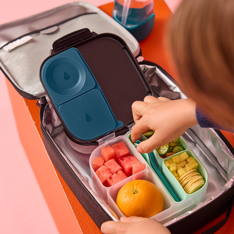 b.box Silikonowy wkład do mini lunchboxa z przegrodą na sztućce Forest