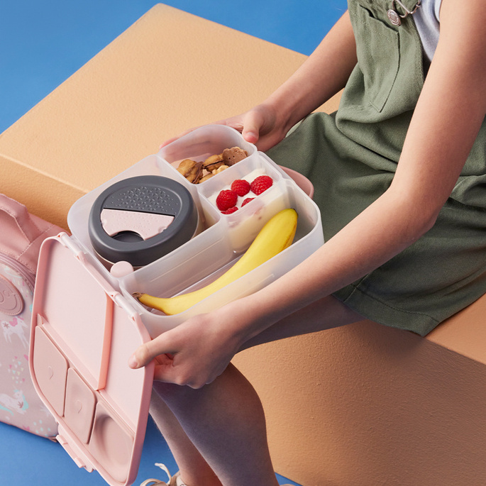 B.box Lunchbox dla dzieci do szkoły - szczelna śniadaniówka z przegródkami i wkładem chłodzącym Blush Crush