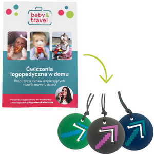 Gryzak antystresowy + PORADNIK LOGOPEDYCZNY, strzałka, Jellystone Designs