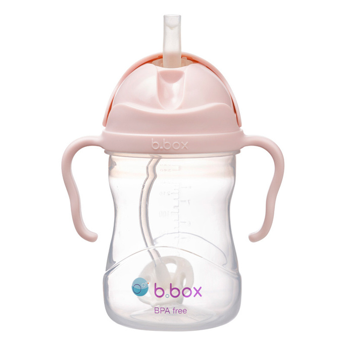 B.box bidon dla dzieci - kubek niekapek ze słomką 240 ml różowy