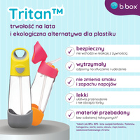 Zestaw Mini Lunchbox + Butelka tritanowa ze słomką 450 ml, Blue Slate, b.box