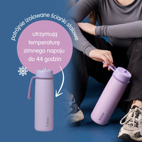 Zestaw Hydro Team butelka termiczna 690 ml Lilac Love + butelka na wodę ze słomką tritanowa 450 ml Lilac Pop, b.box 