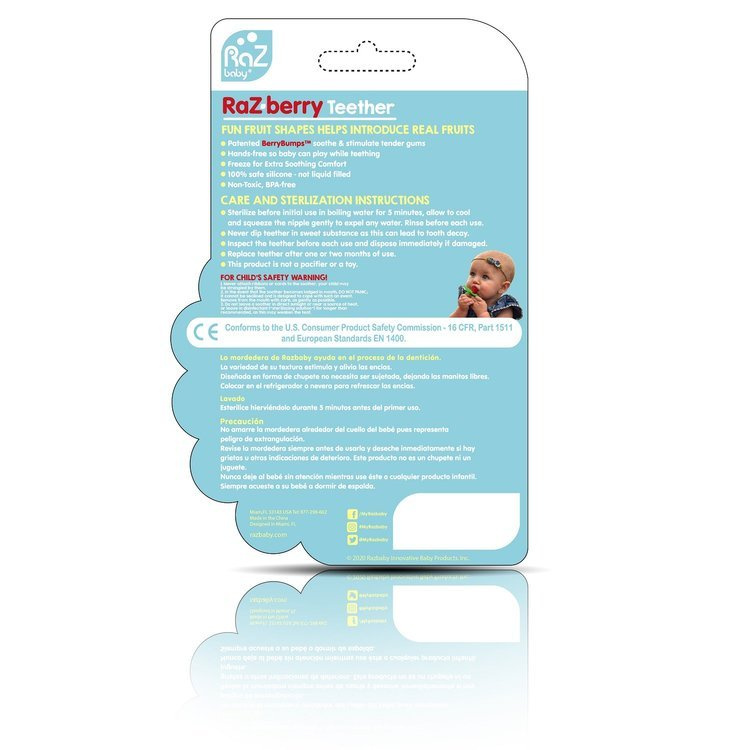 Gryzak malina, niebieski, RaZbaby