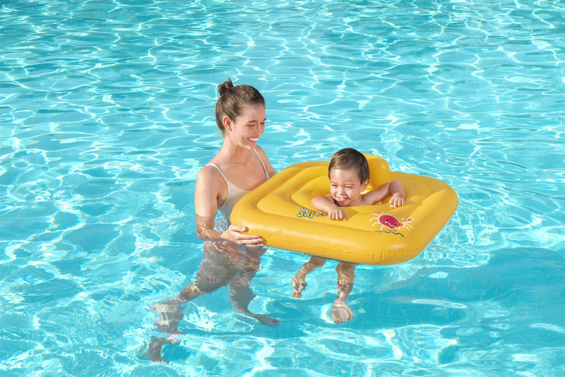 Wyspa do pływania z siedziskiem, żółte,  1-2 l., 72 cm, Baby Support Step A, Bestway