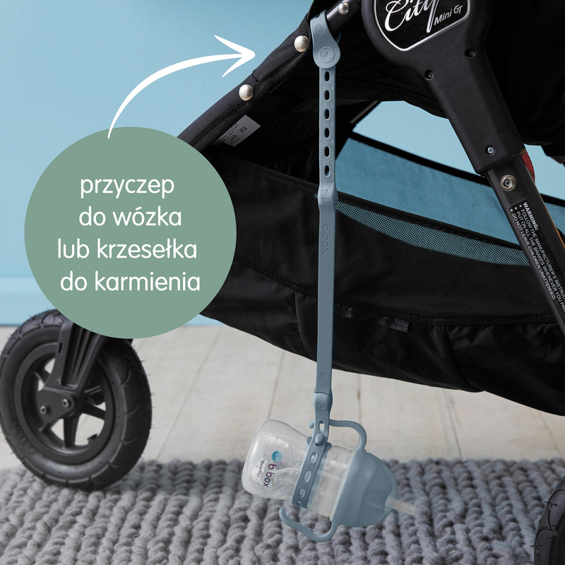 Zestaw na start 3w1 - bidon ze słomką 240 ml + smycz + zapasowe słomki, Ocean, b.box