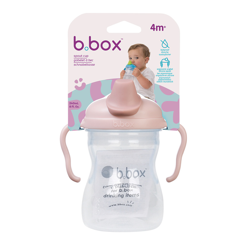 b.box Kubek z miękkim ustnikiem 4m+ Blush– niekapek do nauki samodzielnego picia