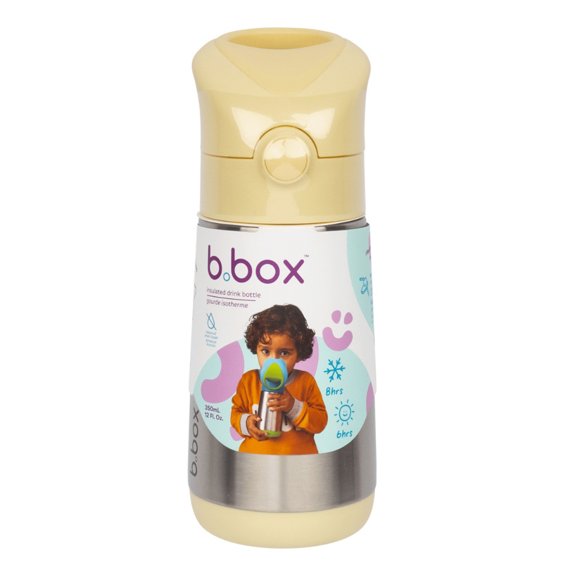 B.box butelka termiczna - bidon dla dzieci ze słomką 350 ml  Lemon Twist