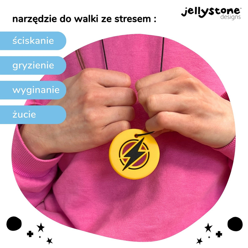 Wisiorek antystresowy Błyskawica żółty Jellystone Designs