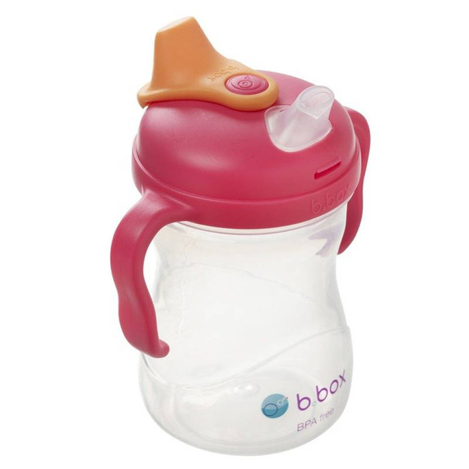 B.box kubek do nauki picia dla dziecka - zestaw 4w1 240 ml malinowy