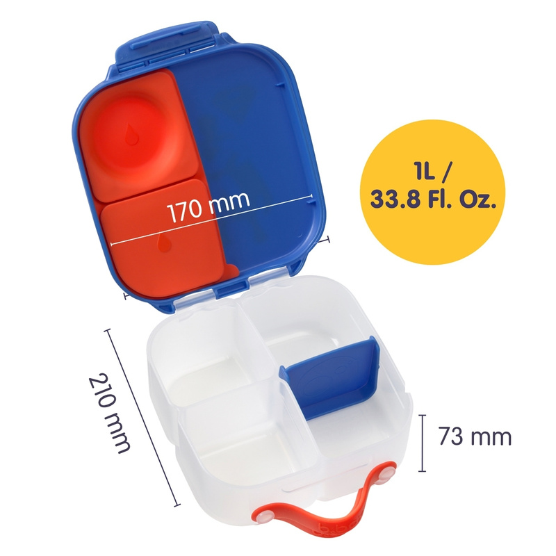 Superman by b.box lunchbox dla dzieci do szkoły - szczelna mini śniadaniówka z przegródkami 