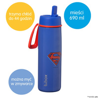 Superman by b.box Butelka termiczna ze stali nierdzewnej | składany ustnik 690 ml 